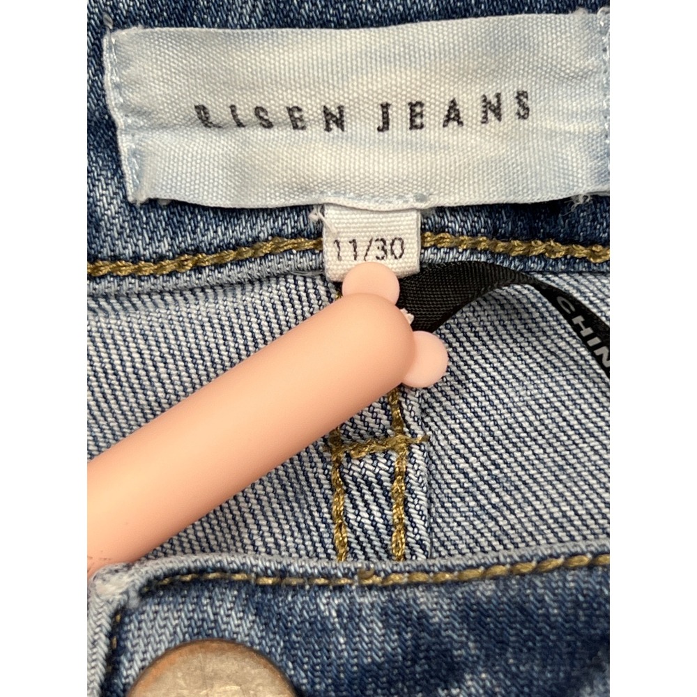 Risen Jeans Light Wash High Rise Straight Leg Distressed Denim RDP5301 11/30 - Picture 2 of 7